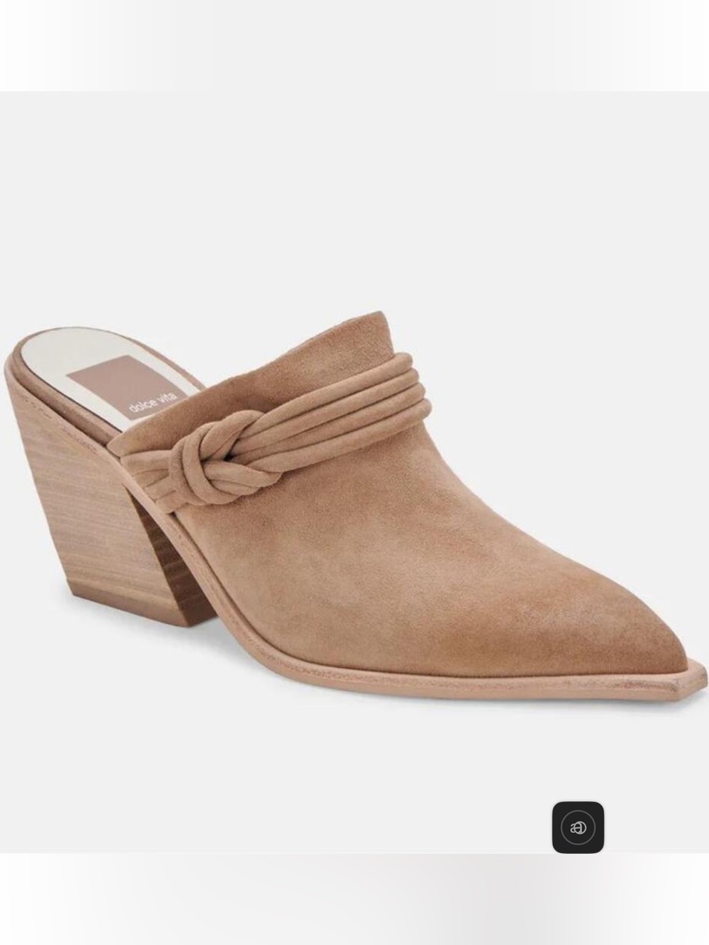 Dolce Vita Tan Suede Pointed-Toe Knot Mule